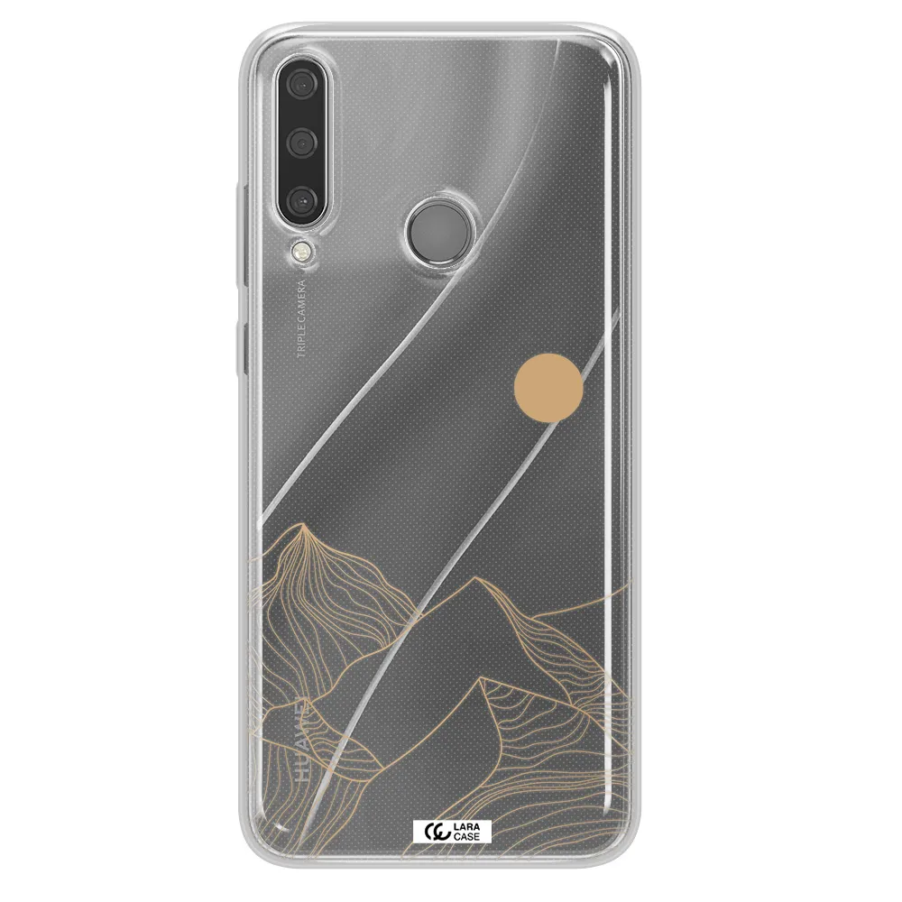 a mountain range with a sun in the background Huawei Y6P Clear TPU Case
