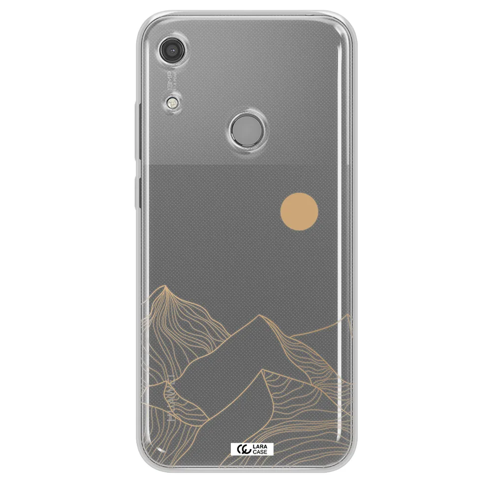 a mountain range with a sun in the background Huawei Y6S Clear TPU Case