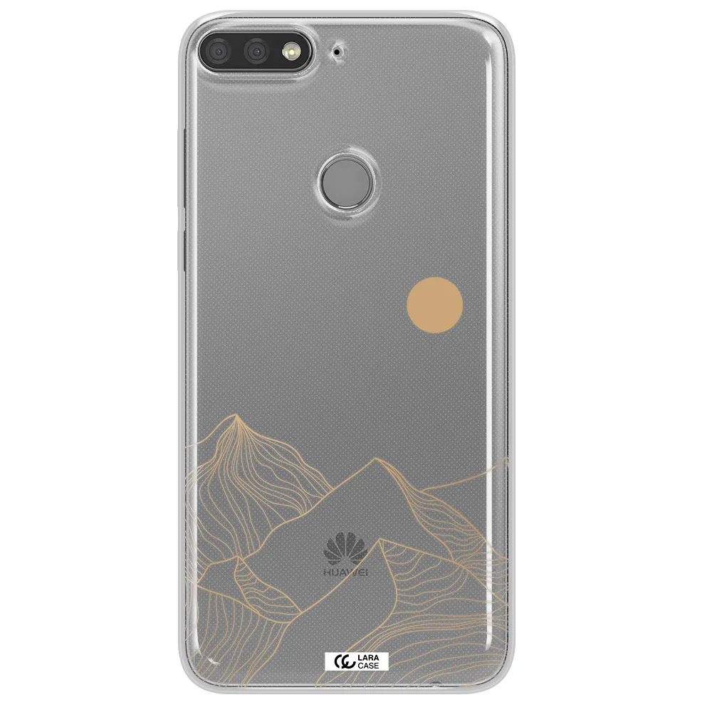 a mountain range with a sun in the background Huawei Y7 Prime 2018 Clear TPU Case