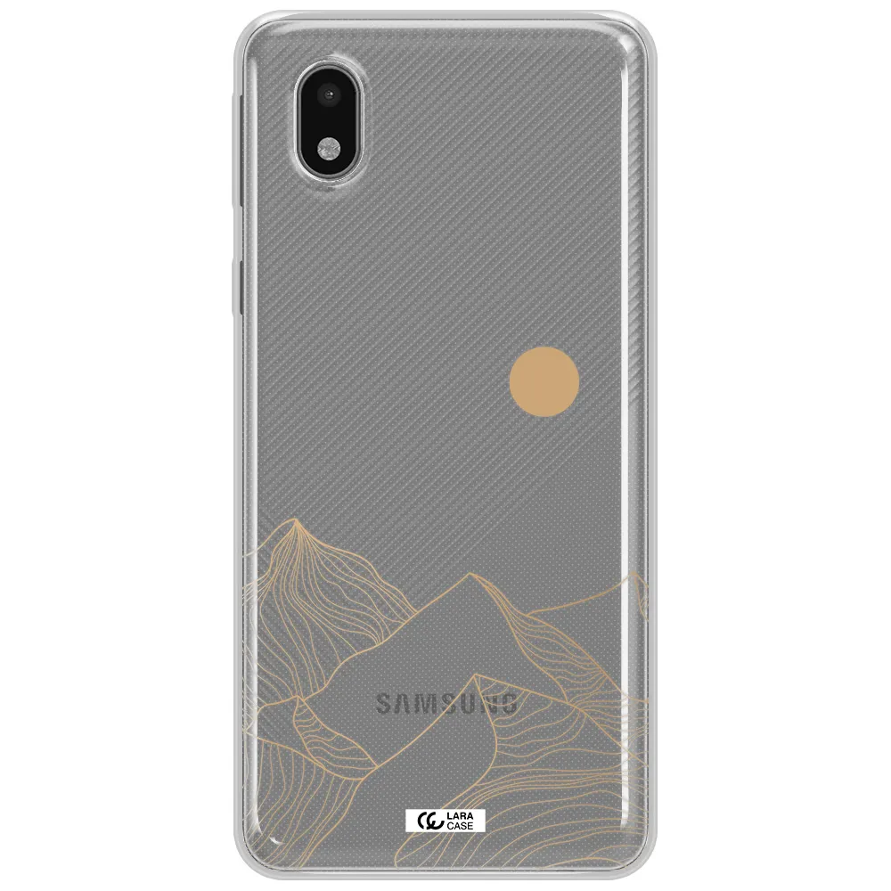 A Mountain Range With A Sun In The Background Samsung A01 Core Clear Tpu Case