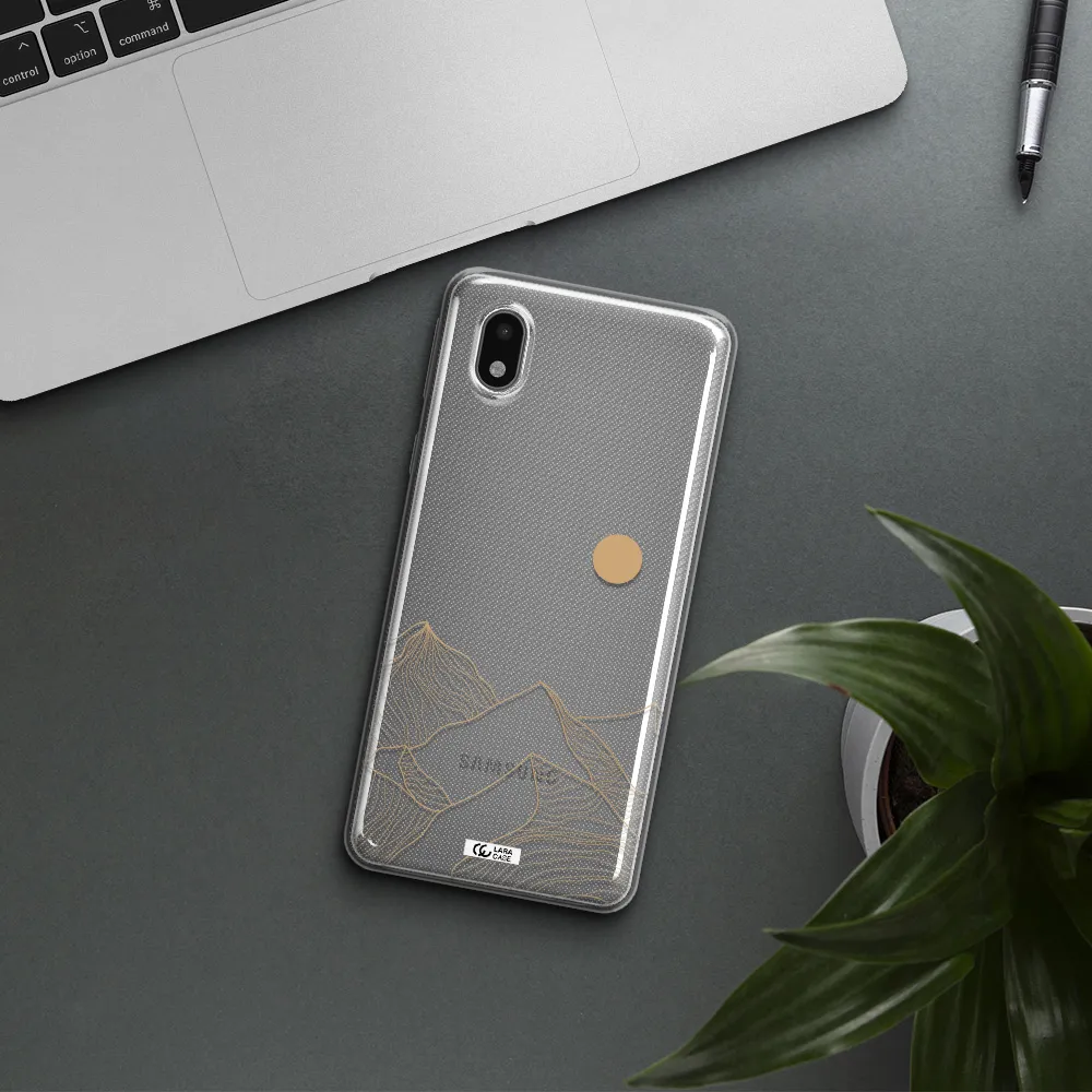 A Mountain Range With A Sun In The Background Samsung A01 Core Clear Tpu Case