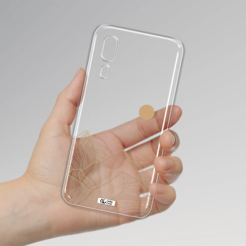 a mountain range with a sun in the background Samsung A2 Core Clear TPU Case