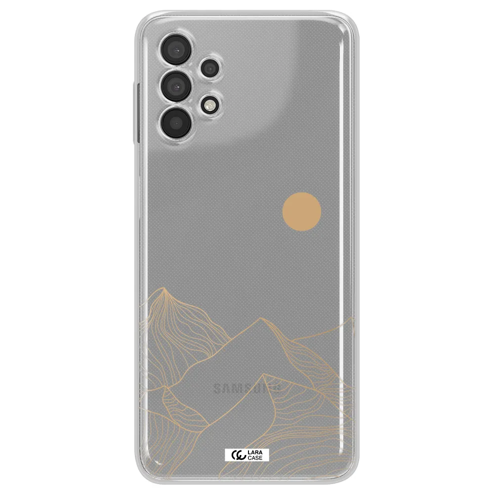 A Mountain Range With A Sun In The Background Samsung A32 4G Clear Tpu Case