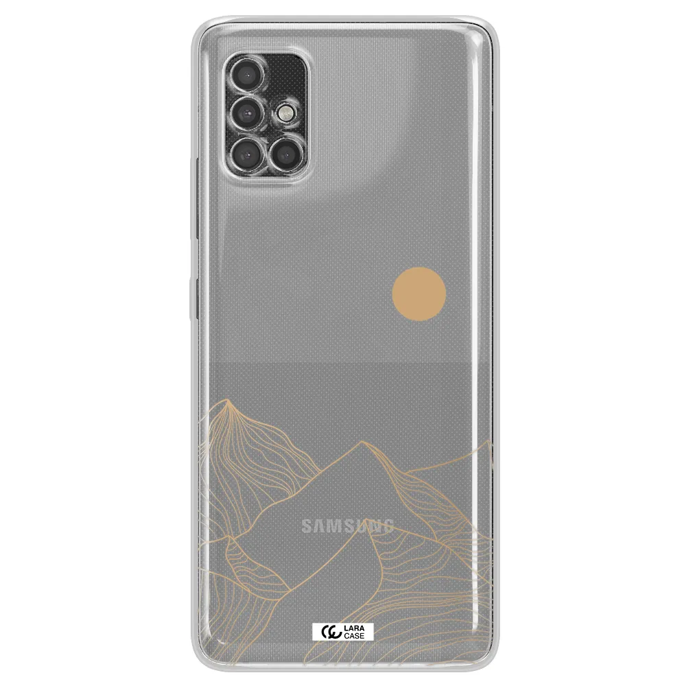 A Mountain Range With A Sun In The Background Samsung A40S Clear Tpu Case