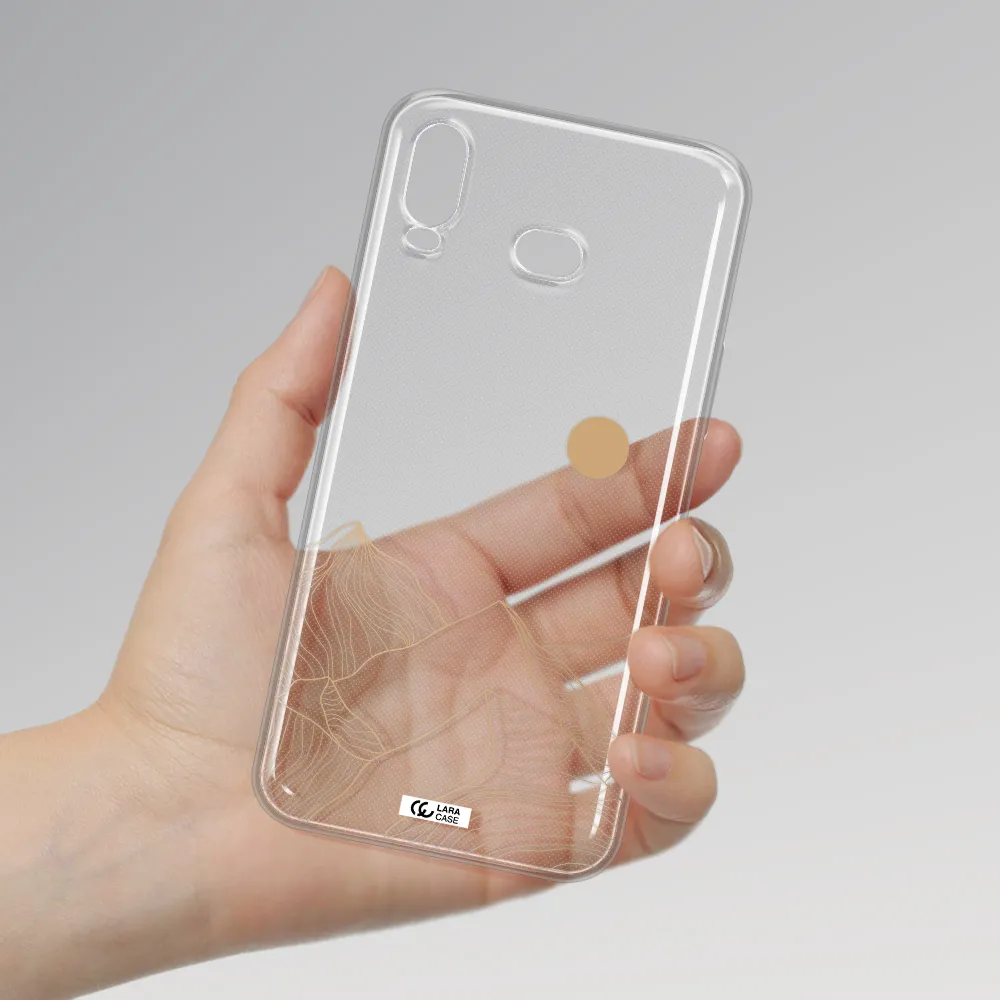 a mountain range with a sun in the background Samsung A6S Clear TPU Case