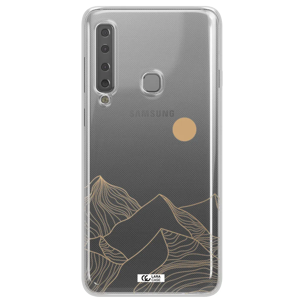 a mountain range with a sun in the background Samsung A9 2018 Clear TPU Case