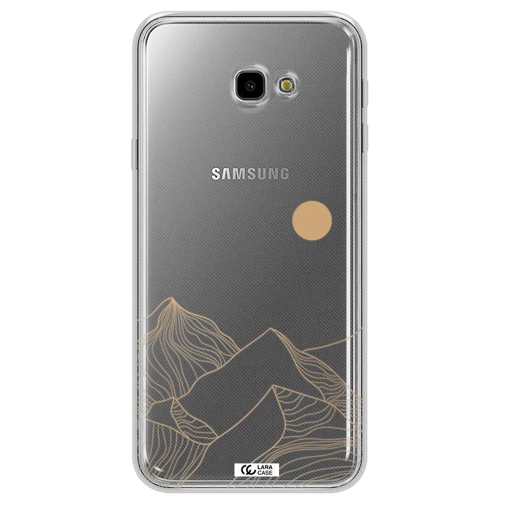 a mountain range with a sun in the background Samsung J4 Plus Clear TPU Case