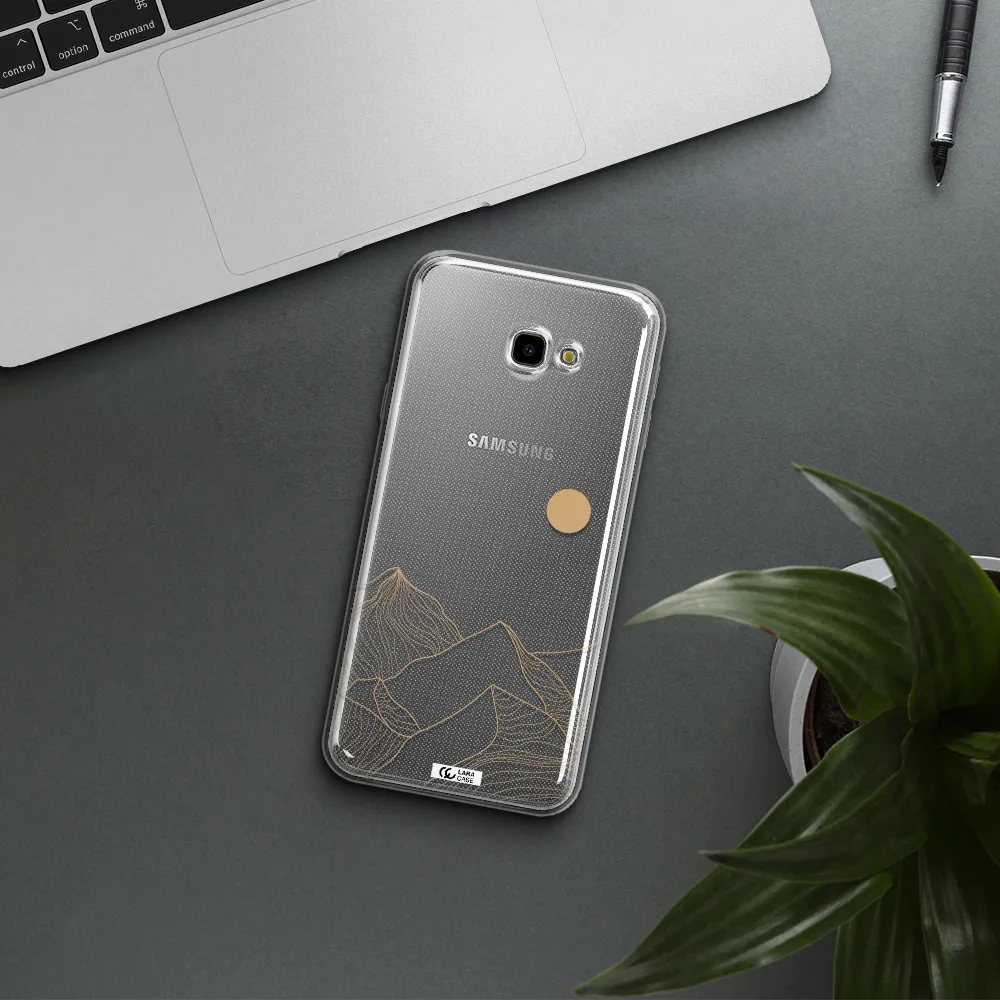 a mountain range with a sun in the background Samsung J4 Plus Clear TPU Case