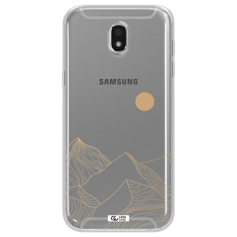 a mountain range with a sun in the background Samsung J5 2017 Clear TPU Case