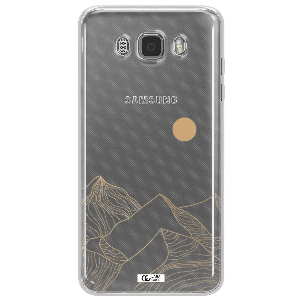 a mountain range with a sun in the background Samsung J7 2016 Clear TPU Case
