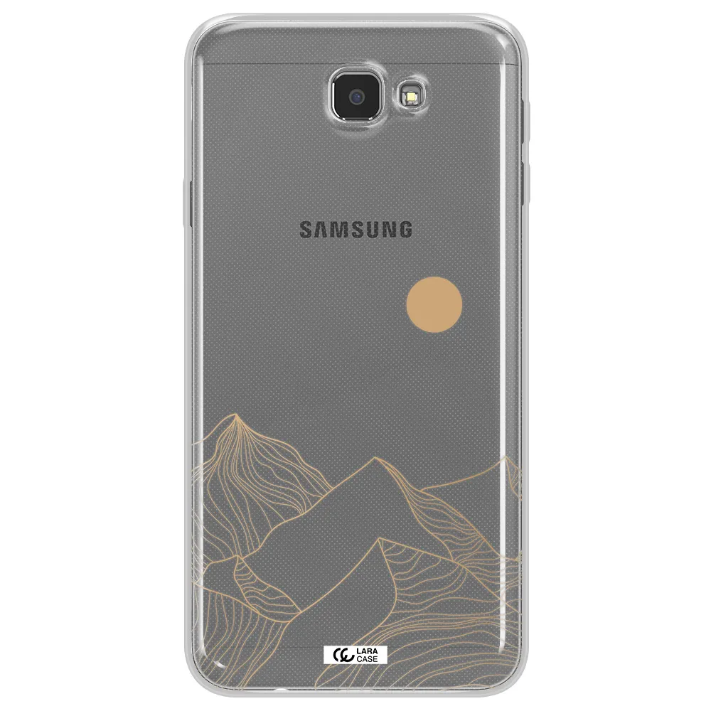 a mountain range with a sun in the background Samsung J7 Prim Clear TPU Case