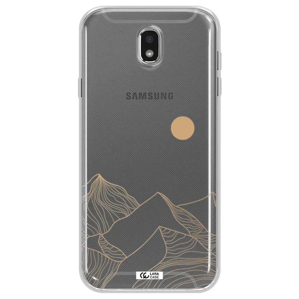 a mountain range with a sun in the background Samsung J7 Pro Clear TPU Case