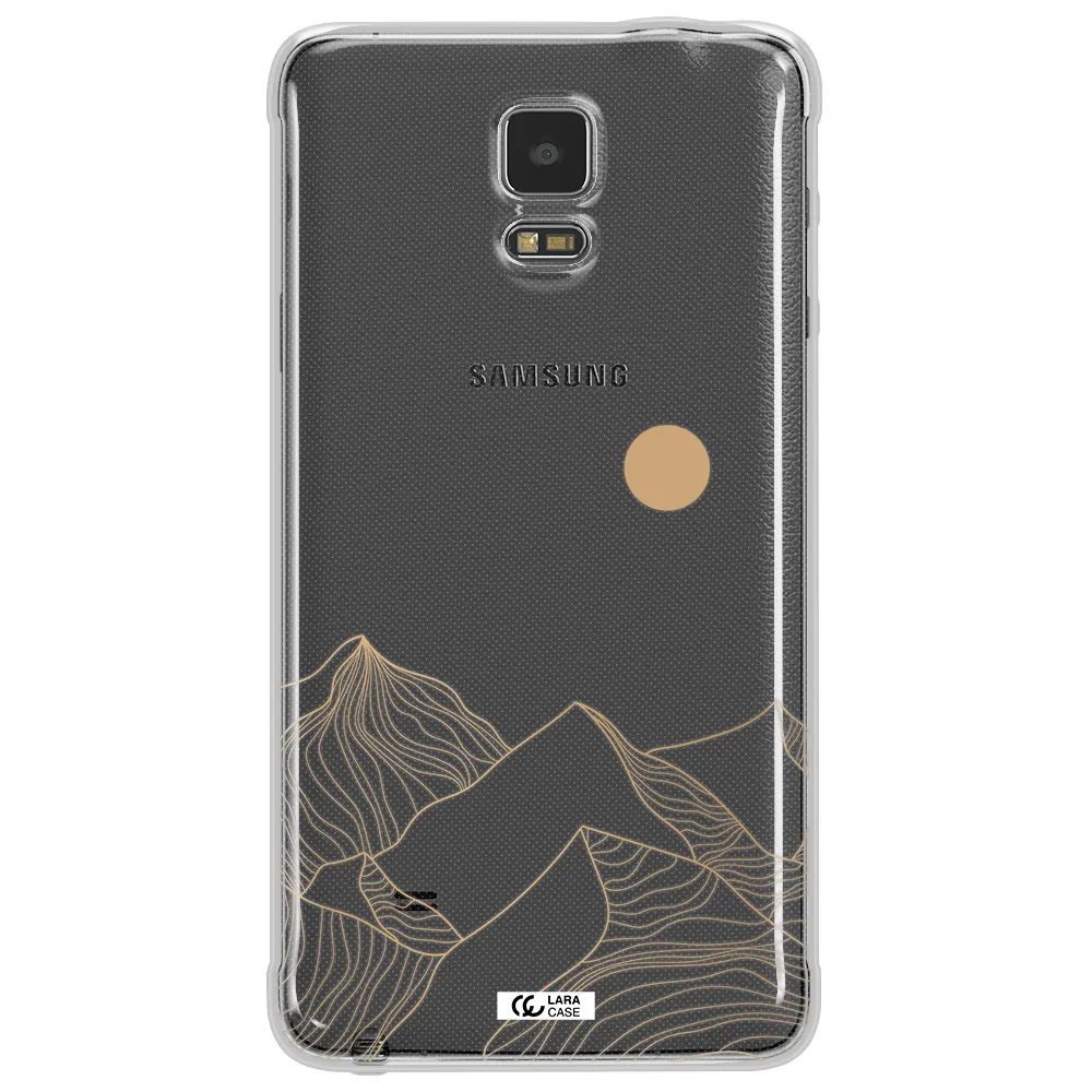 a mountain range with a sun in the background Samsung Note 4 Clear TPU Case