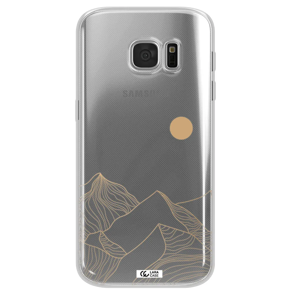 a mountain range with a sun in the background Samsung S 7 Clear TPU Case