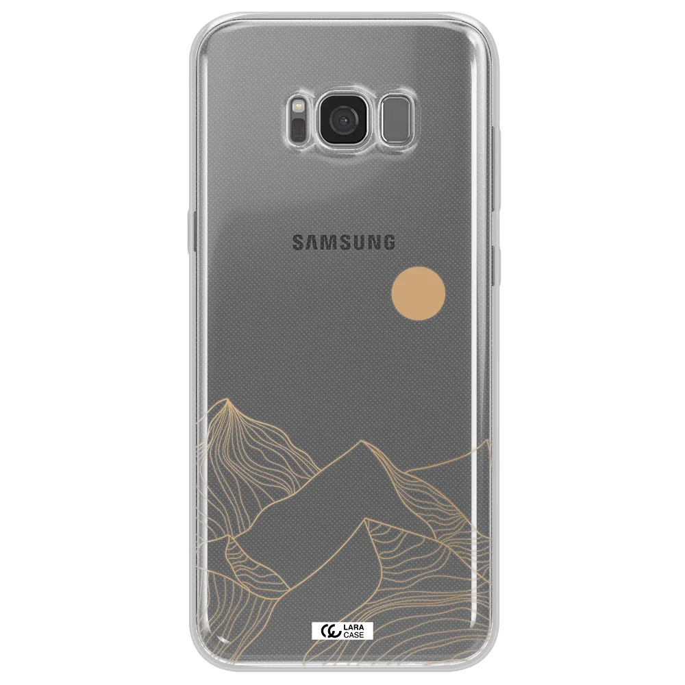 a mountain range with a sun in the background Samsung S8 Plus Clear TPU Case
