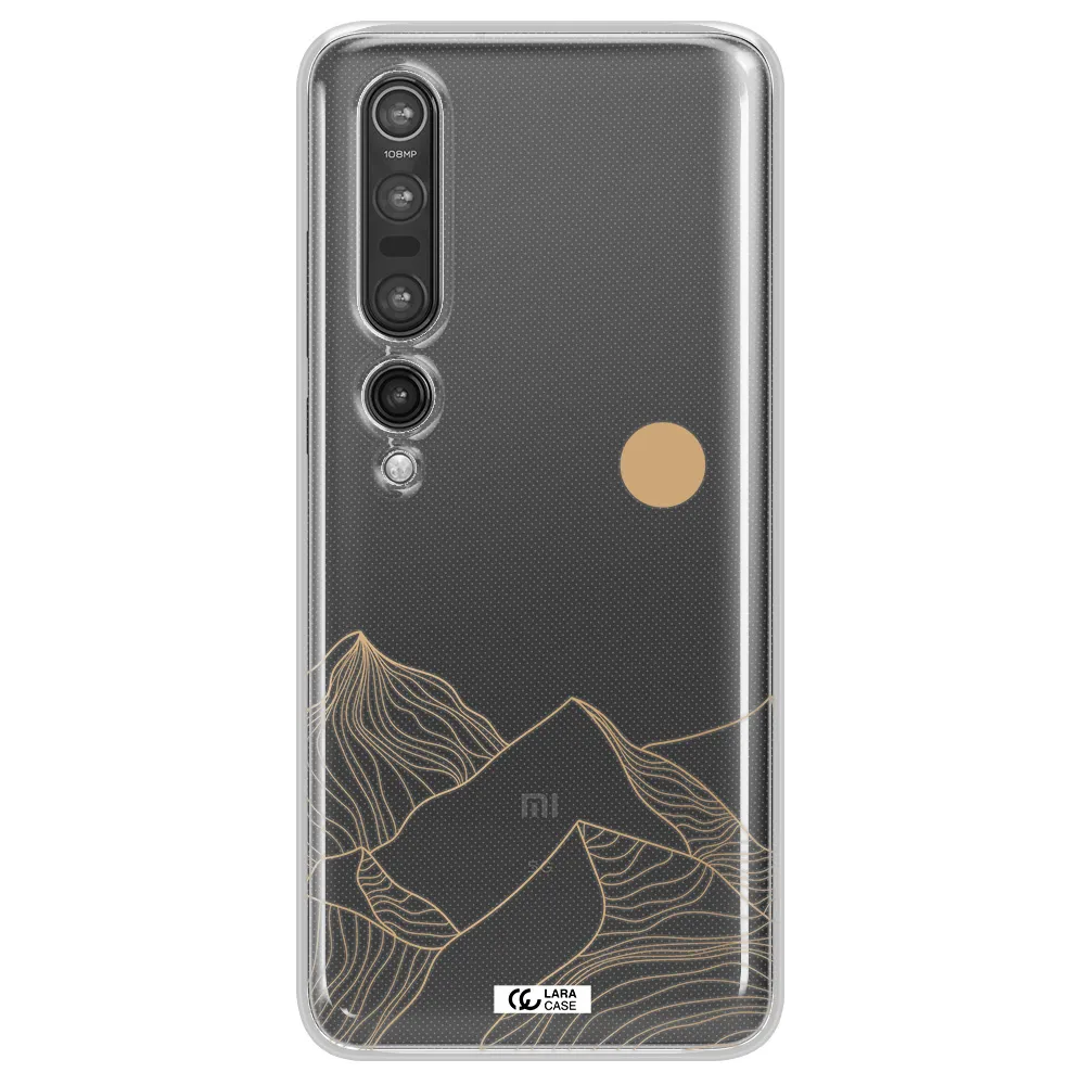 a mountain range with a sun in the background Xiaomi Mi 10 Pro Clear TPU Case