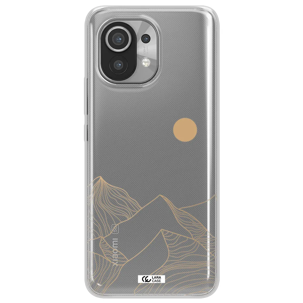 a mountain range with a sun in the background Xiaomi Mi 11 Clear TPU Case