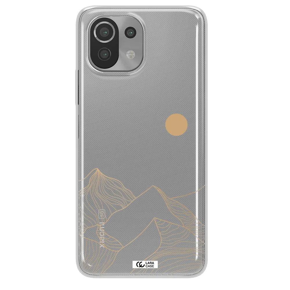 a mountain range with a sun in the background Xiaomi Mi 11 Lite Clear TPU Case