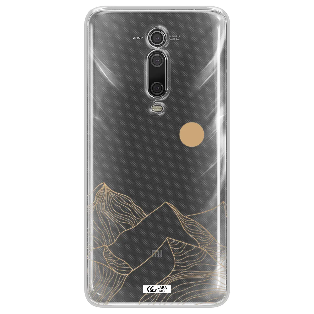 a mountain range with a sun in the background Xiaomi Mi 9T Clear TPU Case