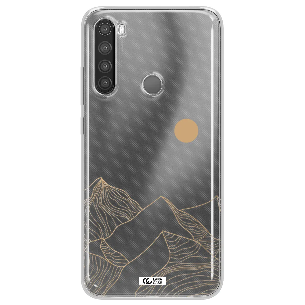 a mountain range with a sun in the background Xiaomi Note 8 Clear TPU Case