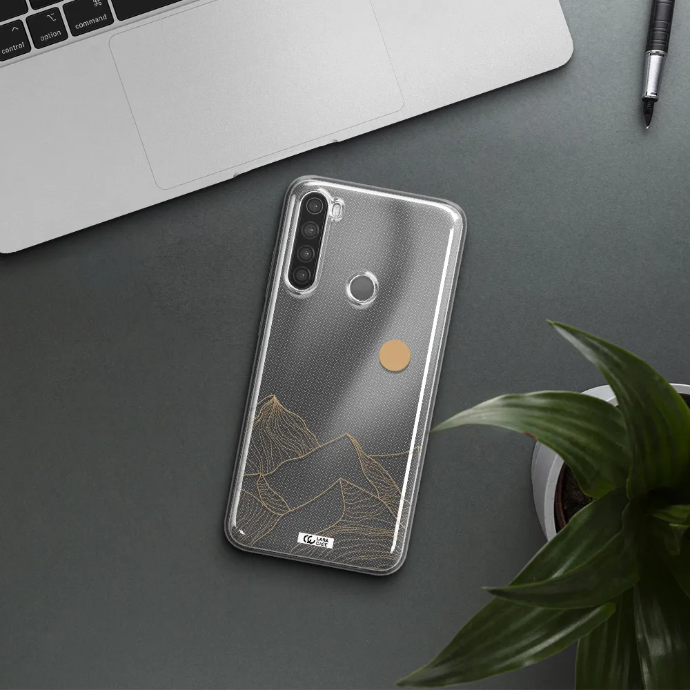 a mountain range with a sun in the background Xiaomi Note 8 Clear TPU Case