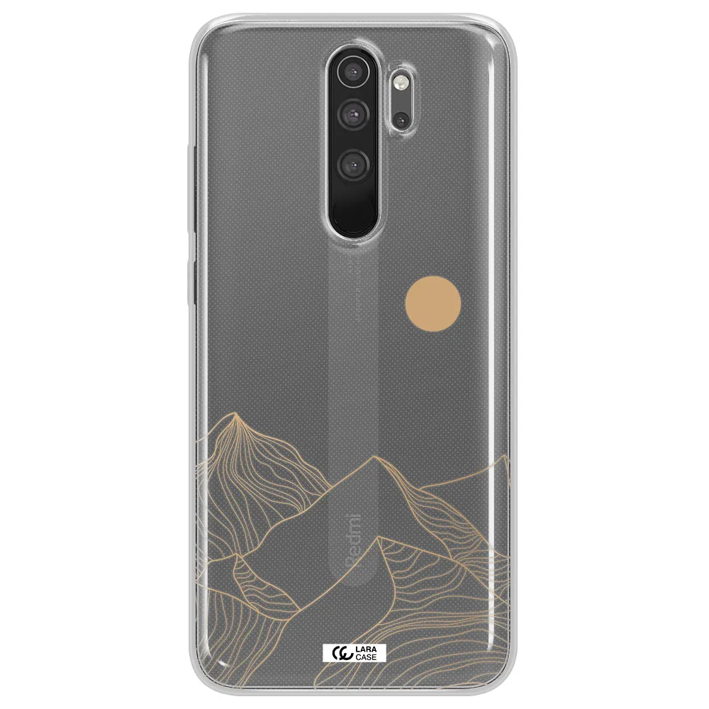 a mountain range with a sun in the background Xiaomi Note 8 Pro Clear TPU Case