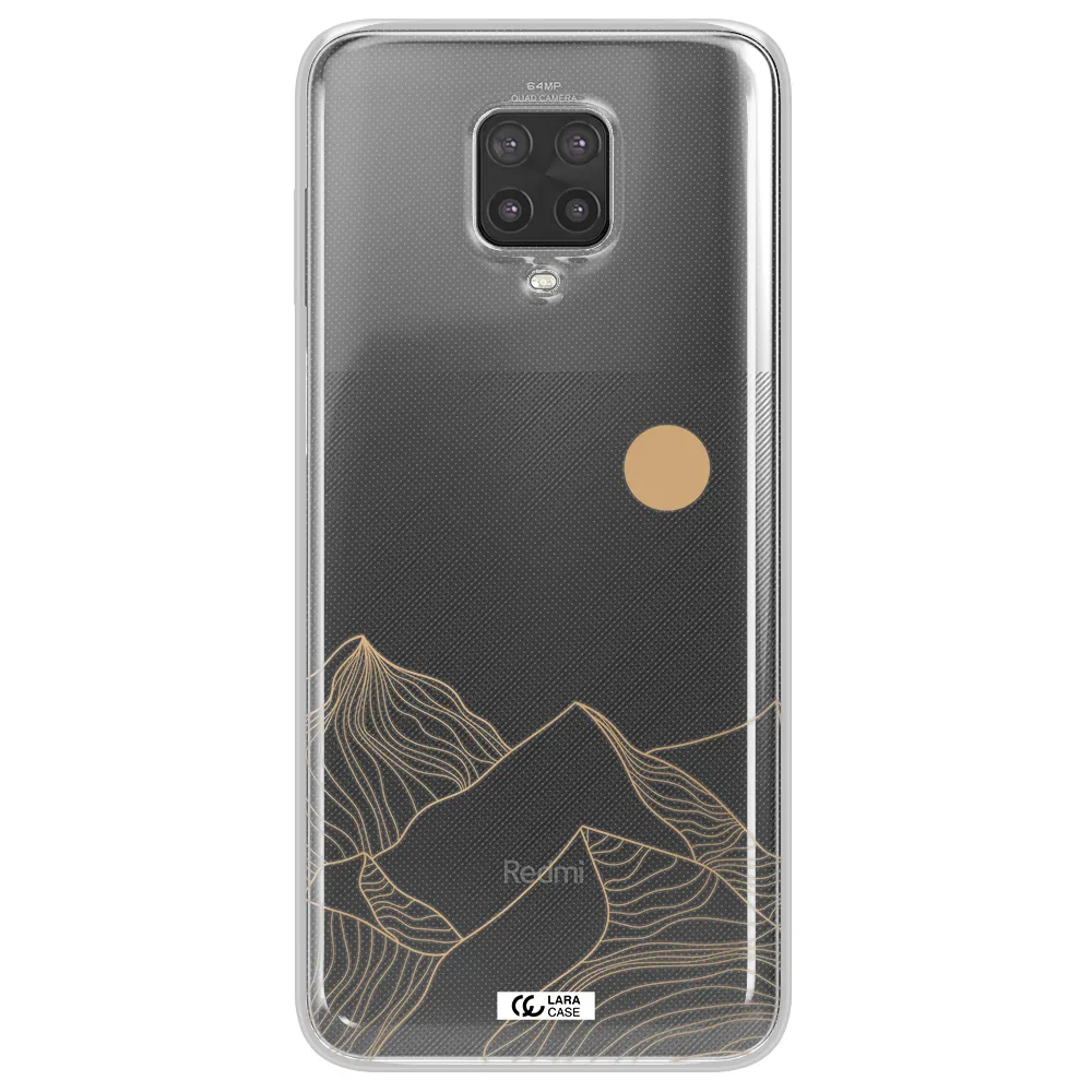 a mountain range with a sun in the background Xiaomi Note 9 Pro Clear TPU Case
