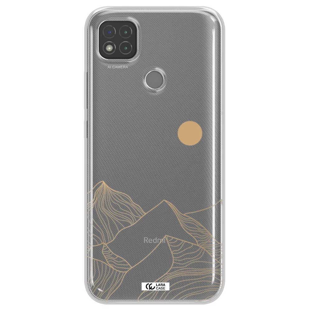 a mountain range with a sun in the background Xiaomi Redmi 9C Clear TPU Case
