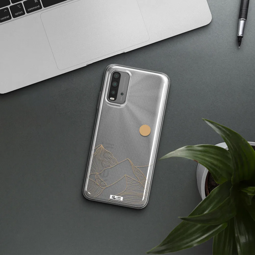 a mountain range with a sun in the background Xiaomi Redmi 9T Clear TPU Case