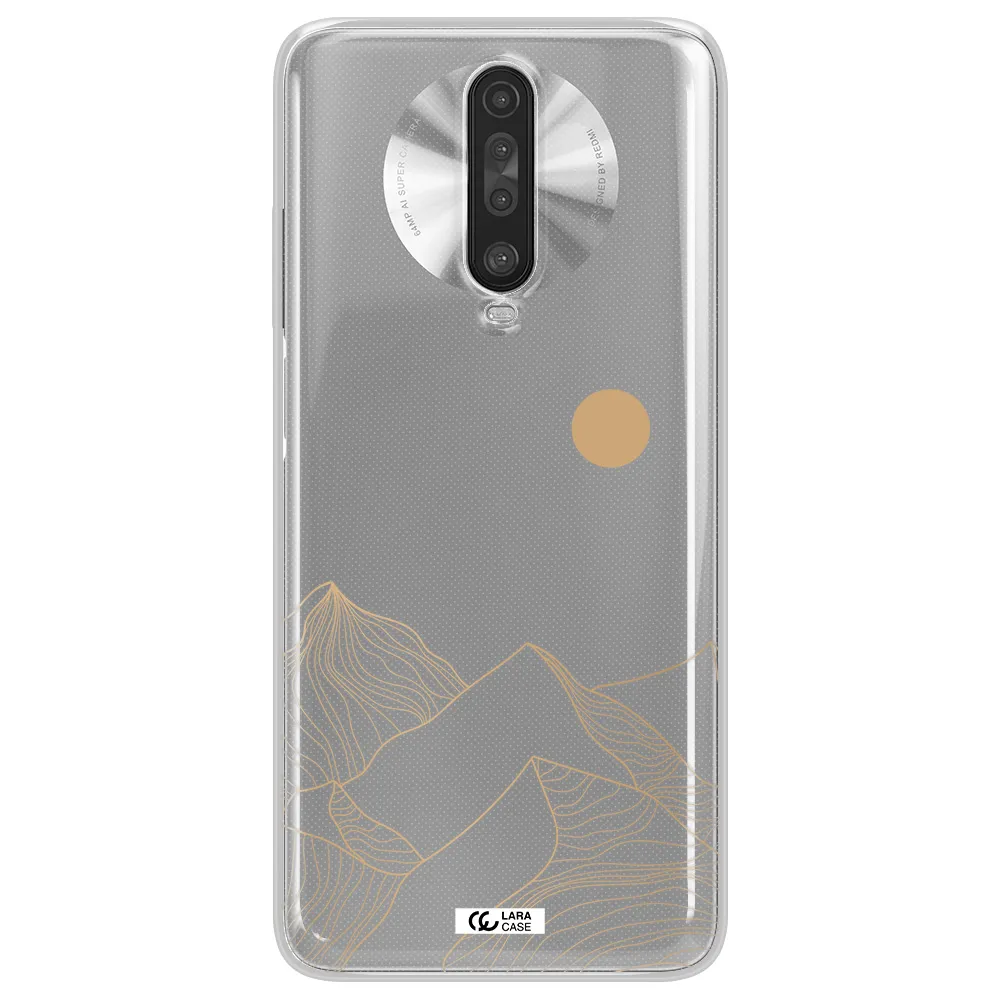 a mountain range with a sun in the background Xiaomi Redmi K30 Clear TPU Case