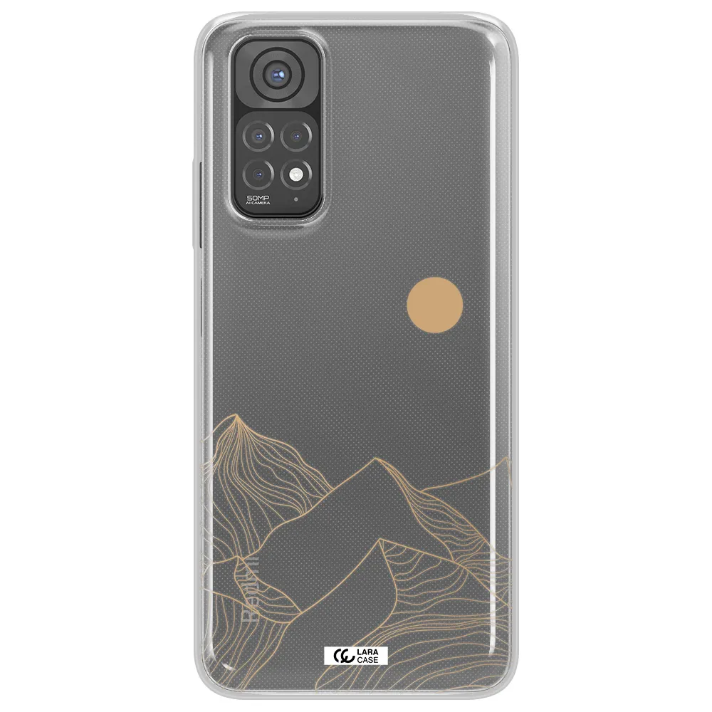 a mountain range with a sun in the background Xiaomi Redmi Note 11 Clear TPU Case