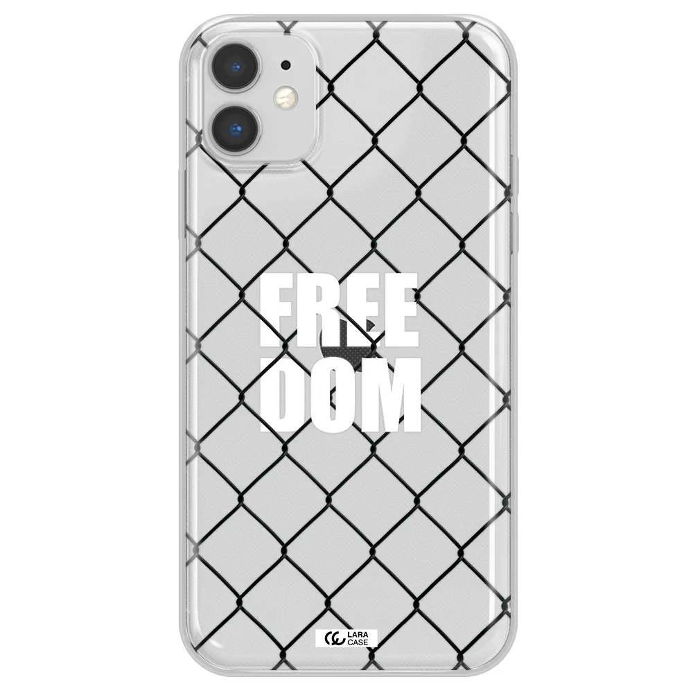 a close-up of a chain link fence Apple iPhone 11 Clear TPU Case