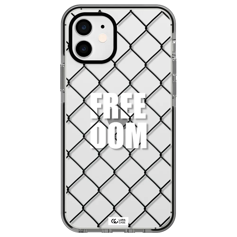 a close-up of a chain link fence Apple iPhone 11 impact black border Case