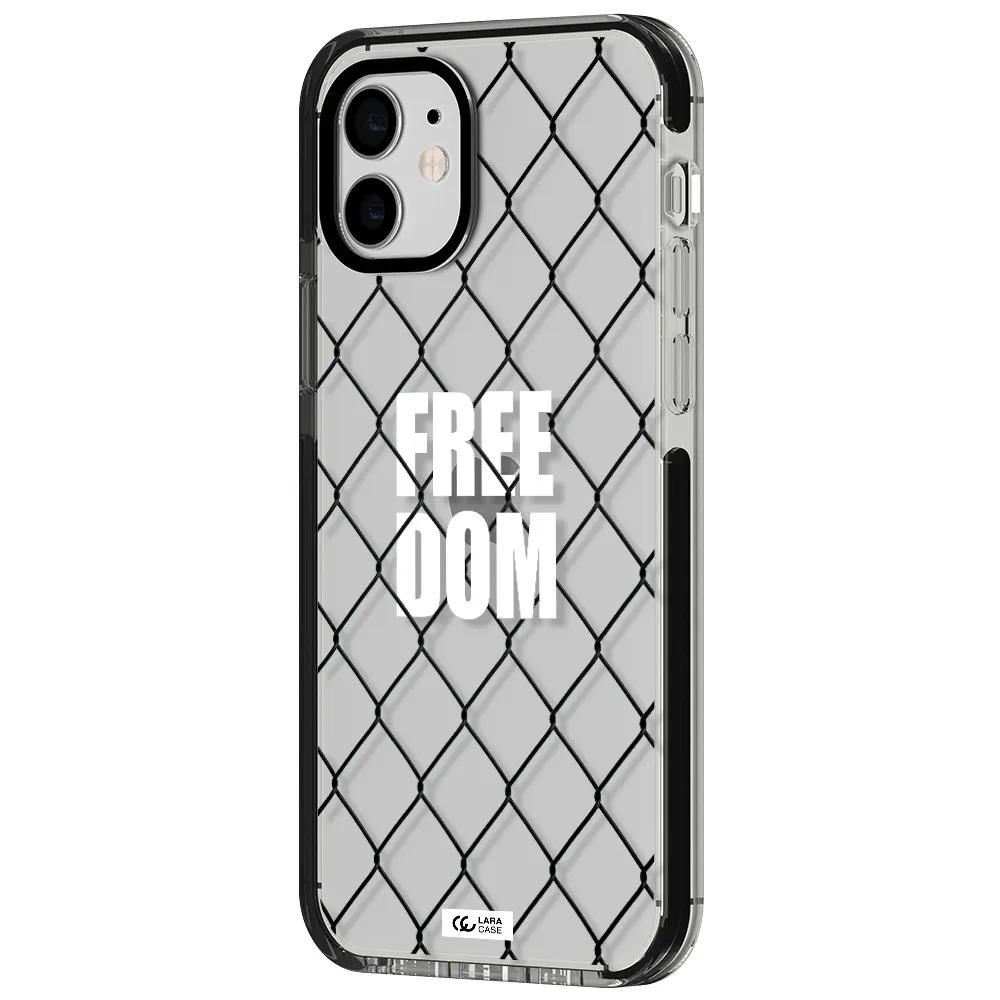 a close-up of a chain link fence Apple iPhone 11 impact black border Case