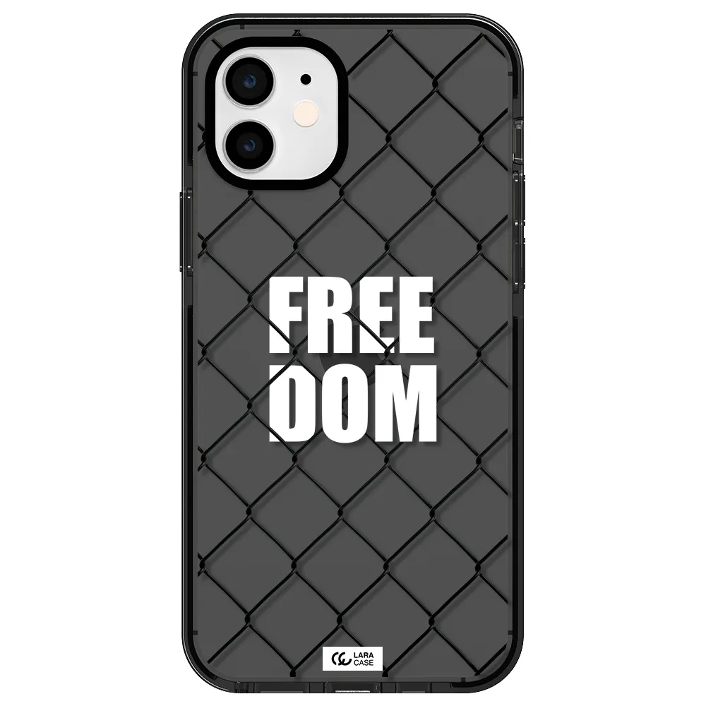 a close-up of a chain link fence Apple iPhone 11 impact Smoke Black Case