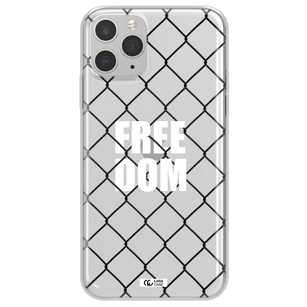 a close-up of a chain link fence Apple iPhone 11 pro Clear TPU Case
