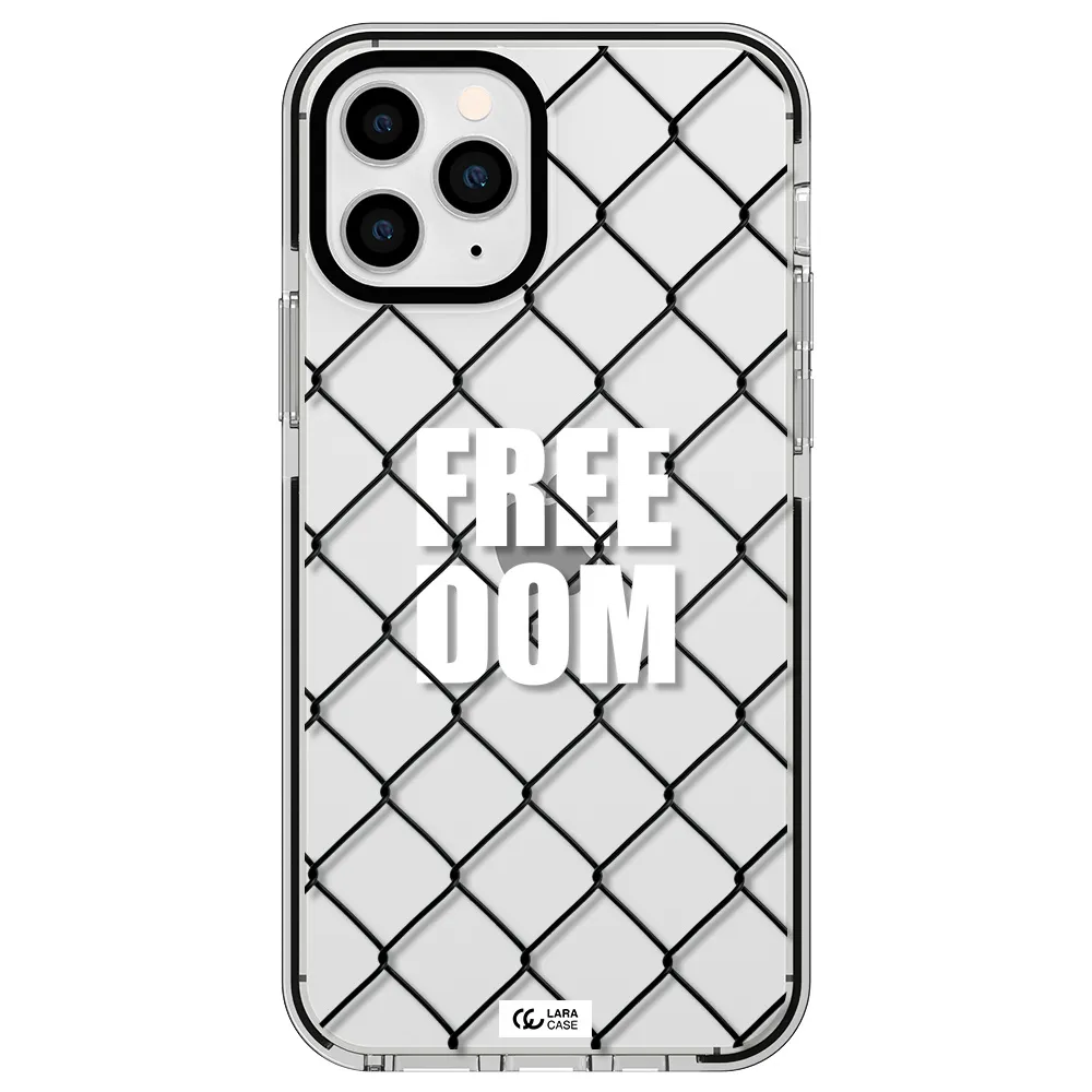 a close-up of a chain link fence Apple iPhone 11 pro impact black border Case