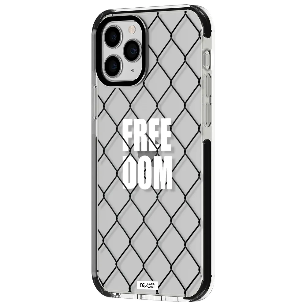 a close-up of a chain link fence Apple iPhone 11 pro max impact black border Case