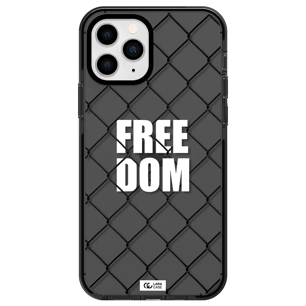 a close-up of a chain link fence Apple iPhone 11 pro max impact Smoke Black Case