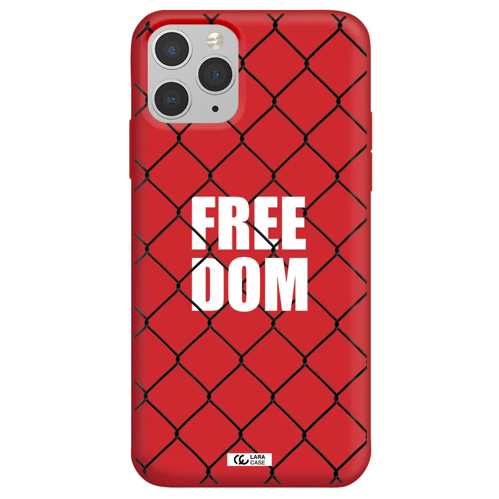 a close-up of a chain link fence Apple iPhone 11 pro max Silicone Imperial Red Case