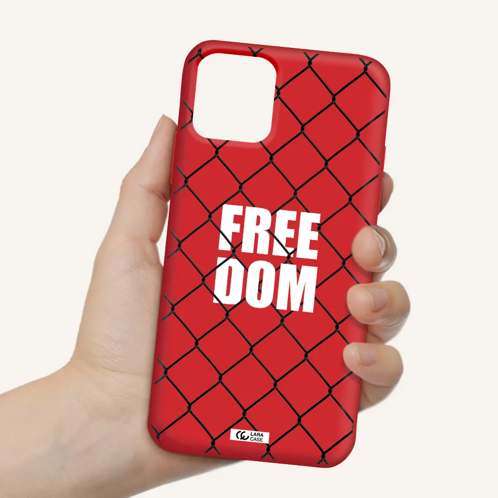a close-up of a chain link fence Apple iPhone 11 pro max Silicone Imperial Red Case