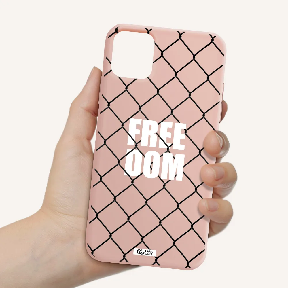 a close-up of a chain link fence Apple iPhone 11 Silicone pastel pink Case