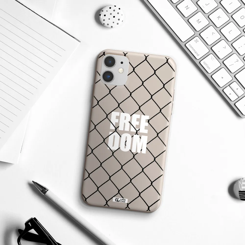 a close-up of a chain link fence Apple iPhone 11 Silicone Stone Case