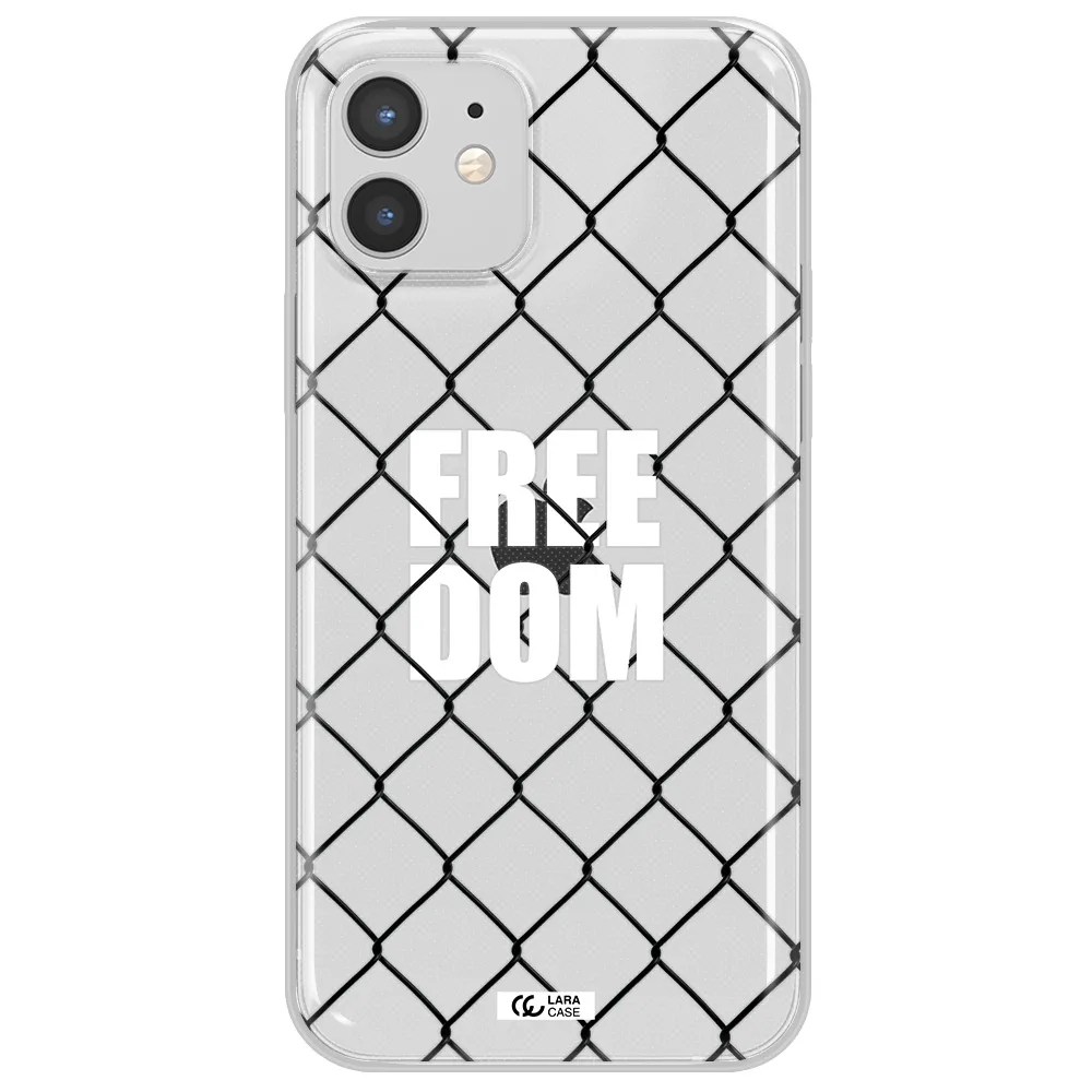 a close-up of a chain link fence Apple iPhone 12 Clear TPU Case