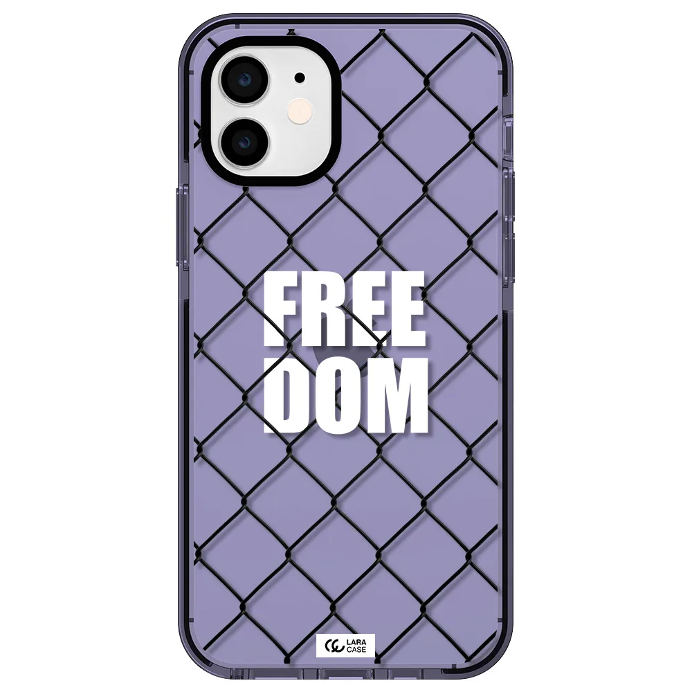 a close-up of a chain link fence Apple iPhone 12 impact Lilac Case