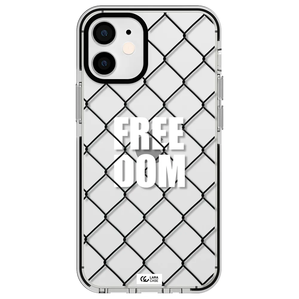 a close-up of a chain link fence Apple iPhone 12 mini impact black border Case