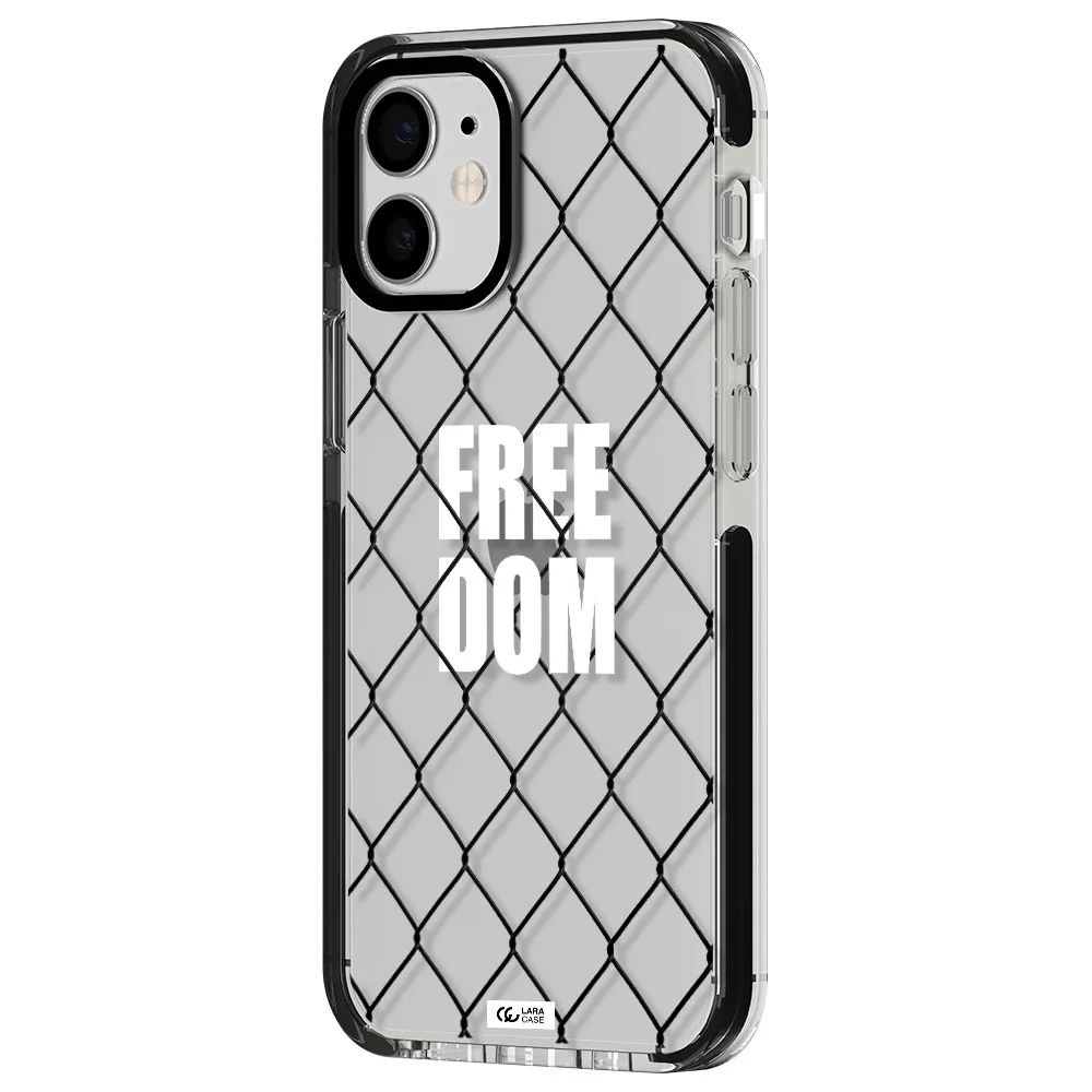 a close-up of a chain link fence Apple iPhone 12 mini impact black border Case