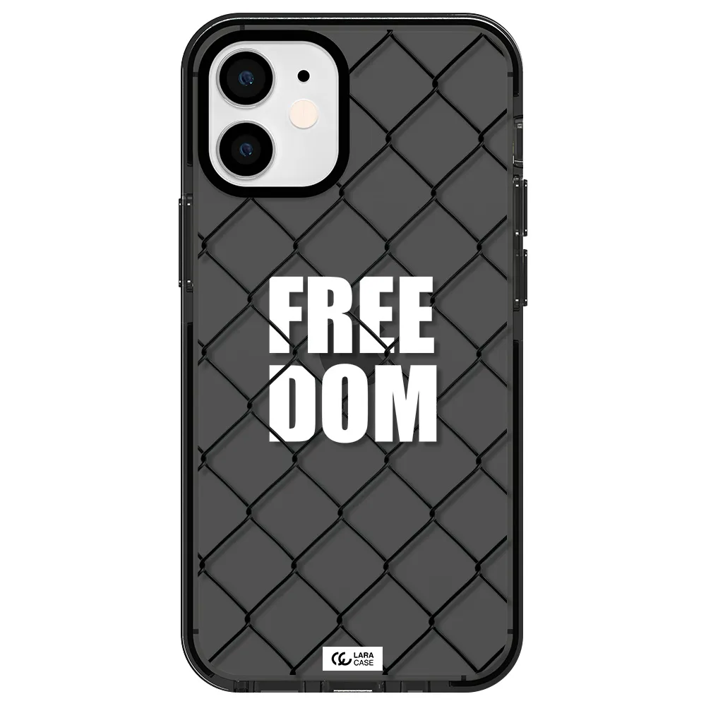 a close-up of a chain link fence Apple iPhone 12 mini impact Smoke Black Case