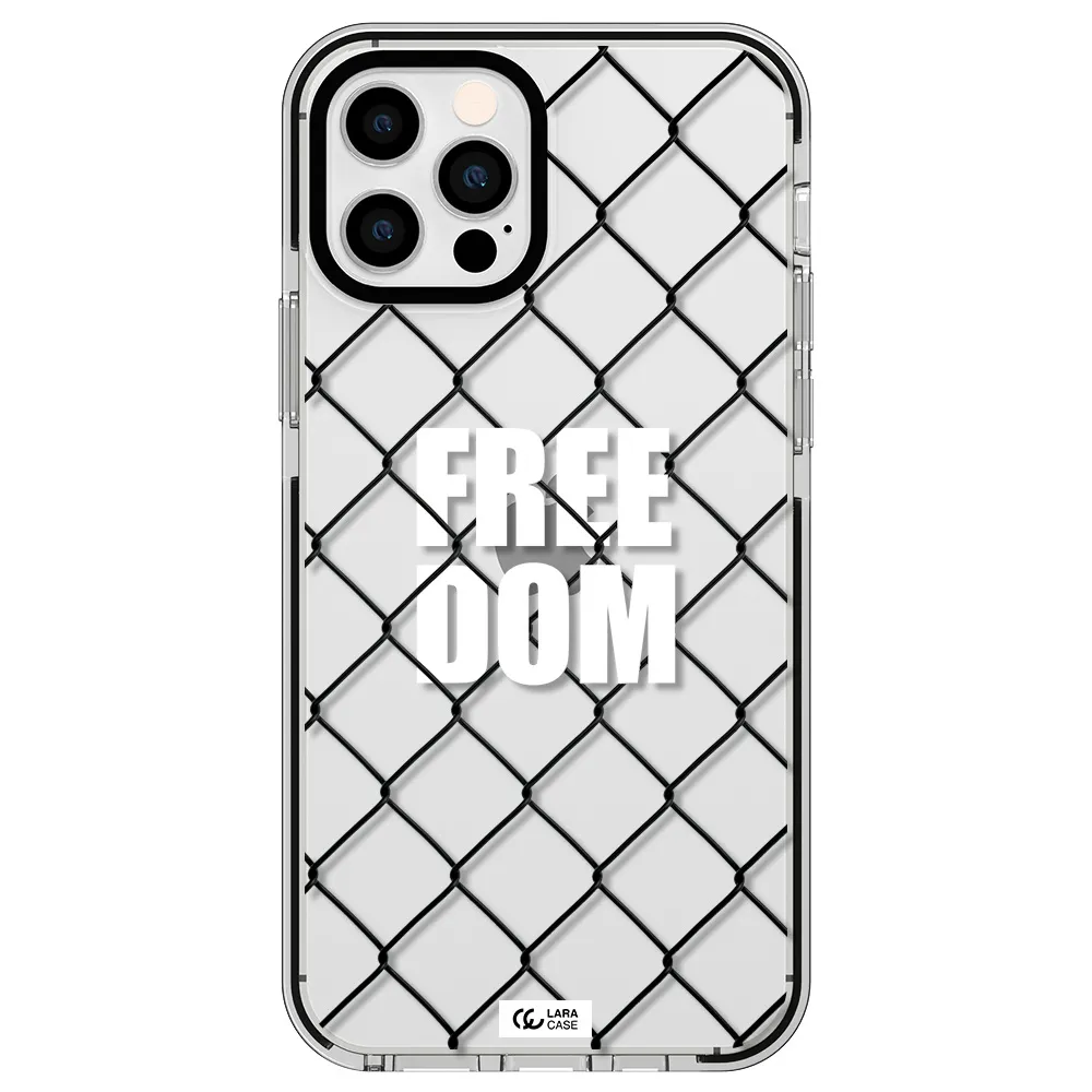 a close-up of a chain link fence Apple iPhone 12 pro impact black border Case
