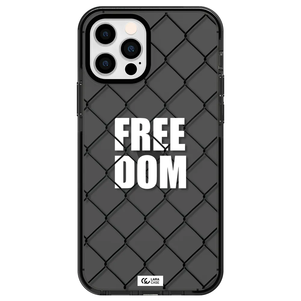 a close-up of a chain link fence Apple iPhone 12 pro impact Smoke Black Case